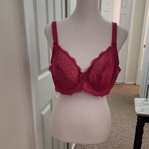 Olga Hot Pink Underwire Lace Bra 40C